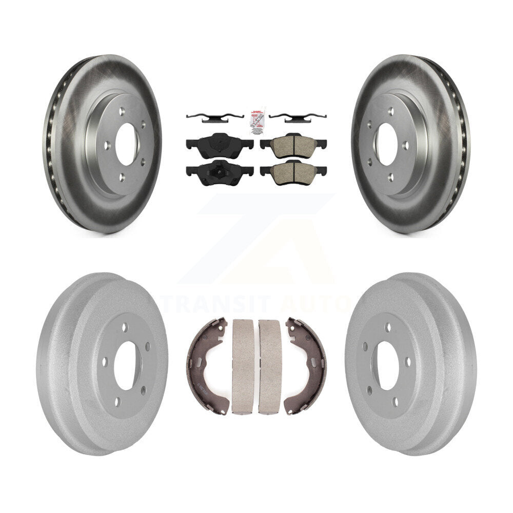 Front Rear Disc Brake Rotor Semi-Metallic Pad Coat Drum Kit For Ford Escape Mazda Tribute KGA-104349