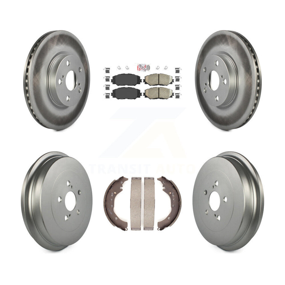 Front Rear Disc Brake Rotors Ceramic Pads And Coated Drum Kit For Toyota Corolla KGA-104351