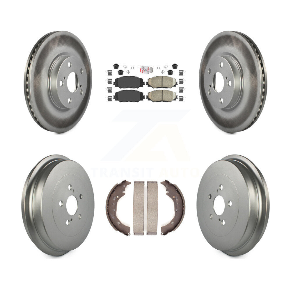 Front Rear Disc Brake Rotors Ceramic Pads And Coated Drum Kit For Toyota Corolla KGA-104352