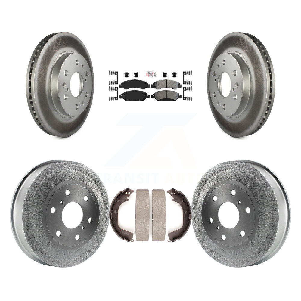 Front Rear Disc Brake Rotor Semi-Metallic Pad Coat Drum Kit For GMC Sierra 1500 Chevrolet KGA-104357