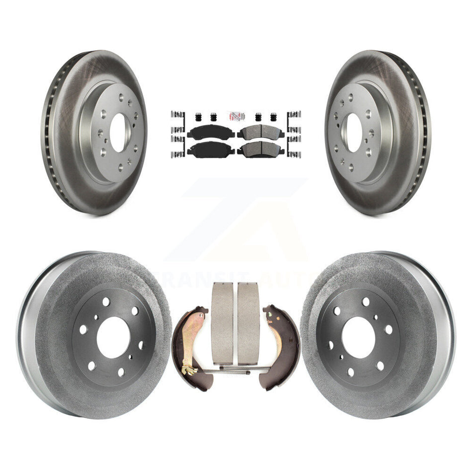 Front Rear Brake Rotor Semi-Metallic Pad Coated Drum Kit For Chevrolet Silverado 1500 GMC KGA-104360