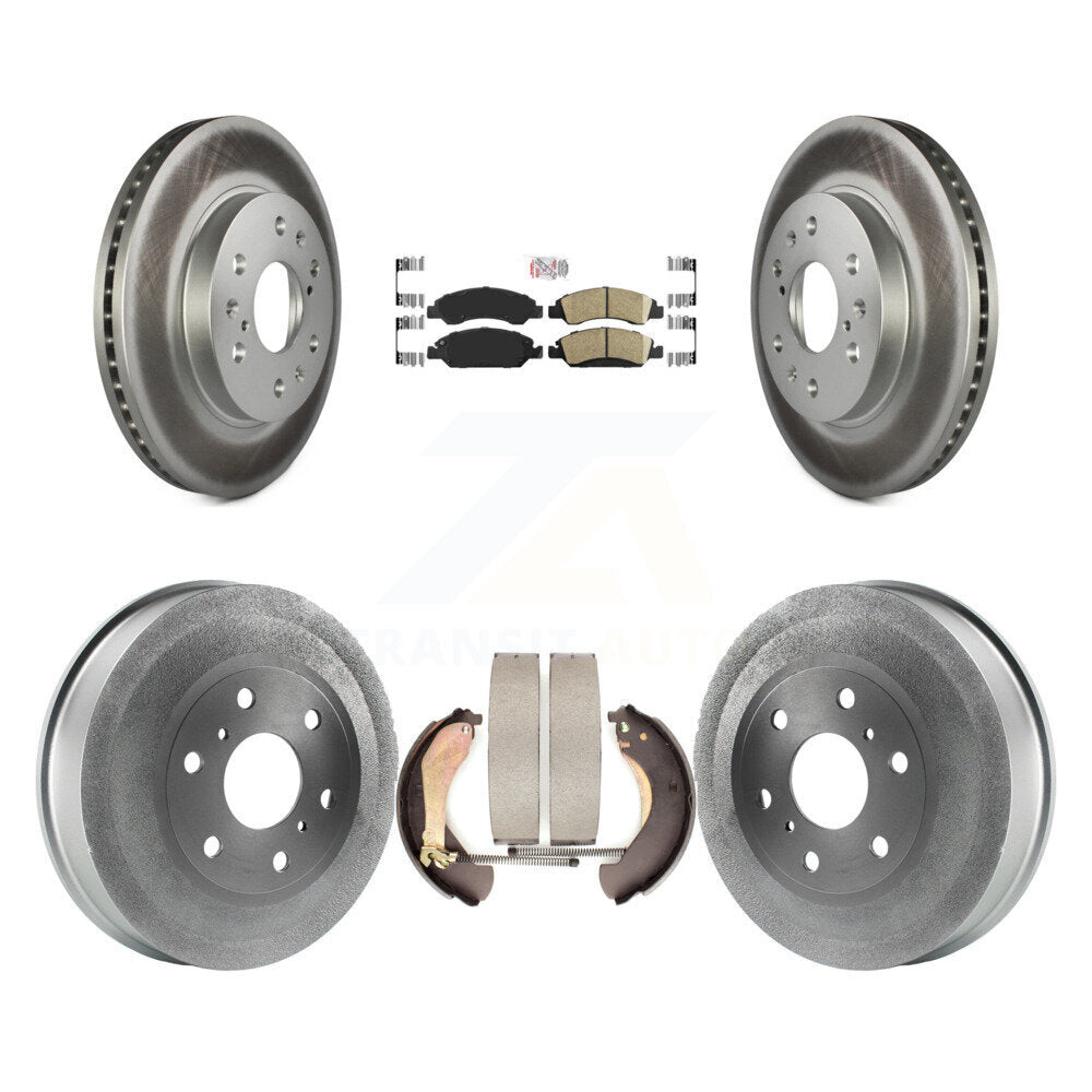 Front Rear Brake Rotors Ceramic Pad Coat Drum Kit For Chevrolet Silverado 1500 GMC Sierra KGA-104361