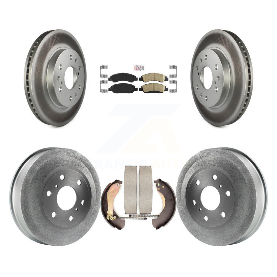 Front Rear Brake Rotors Ceramic Pad Coat Drum Kit For Chevrolet Silverado 1500 GMC Sierra KGA-104361