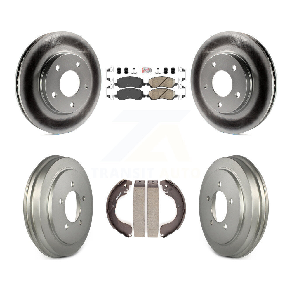 Front Rear Disc Brake Rotors Ceramic Pads And Coated Drum Kit For Dodge Caliber KGA-104365