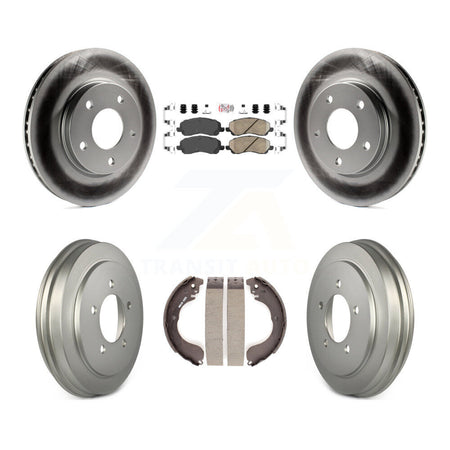 Front Rear Disc Brake Rotors Ceramic Pads And Coated Drum Kit For Dodge Caliber KGA-104365
