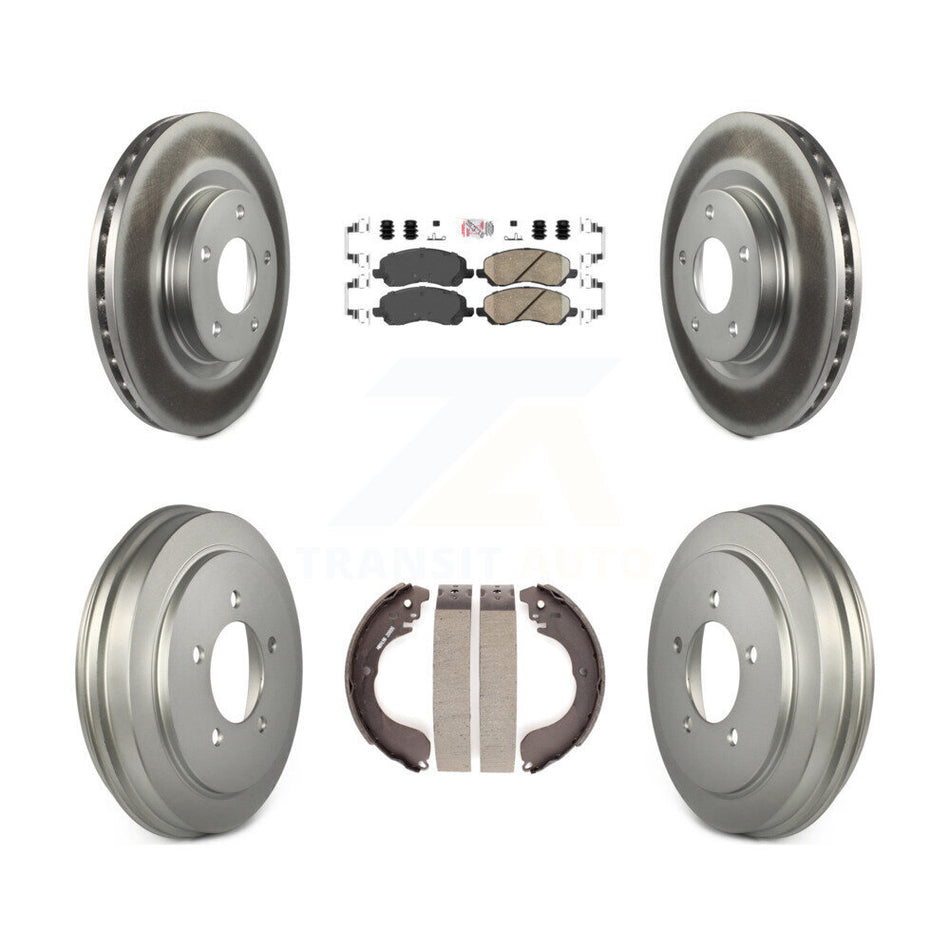 Front Rear Brake Rotor Ceramic Pad Coated Drum Kit For Jeep Patriot Compass Dodge Caliber KGA-104366