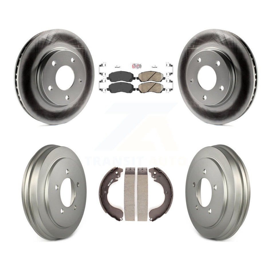 Front Rear Disc Brake Rotors Ceramic Pads And Coated Drum Kit For Dodge Caliber KGA-104367