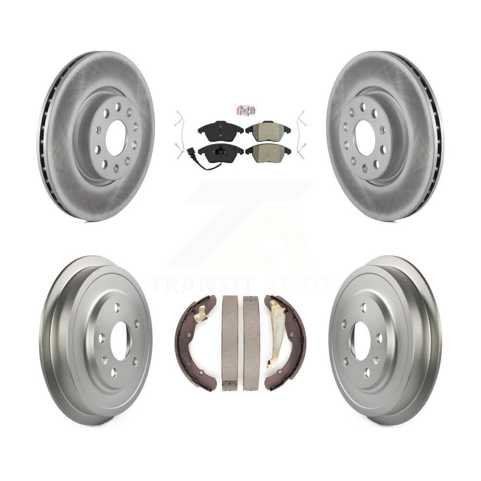 Front Rear Disc Brake Rotor Semi-Metallic Pad Coated Drum Kit For Volkswagen Jetta Beetle KGA-104375