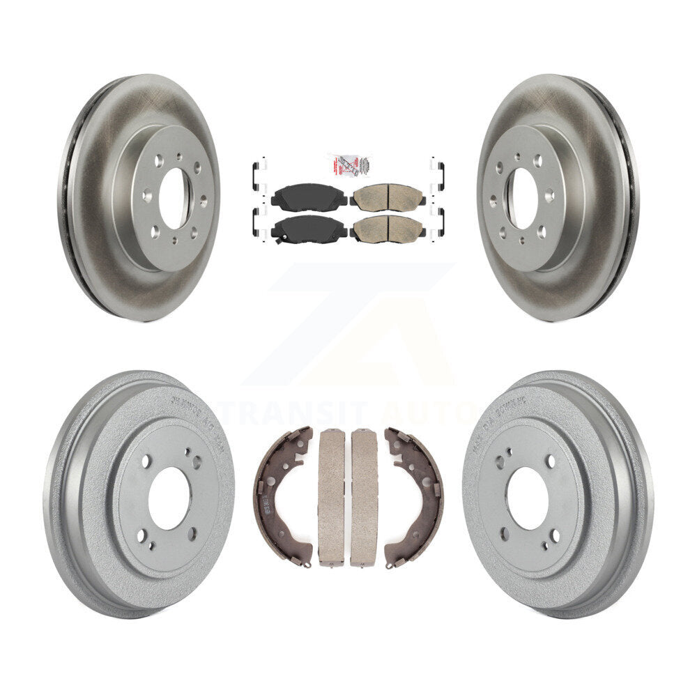 Front Rear Disc Brake Rotors Ceramic Pads And Coated Drum Kit For Honda Insight KGA-104383