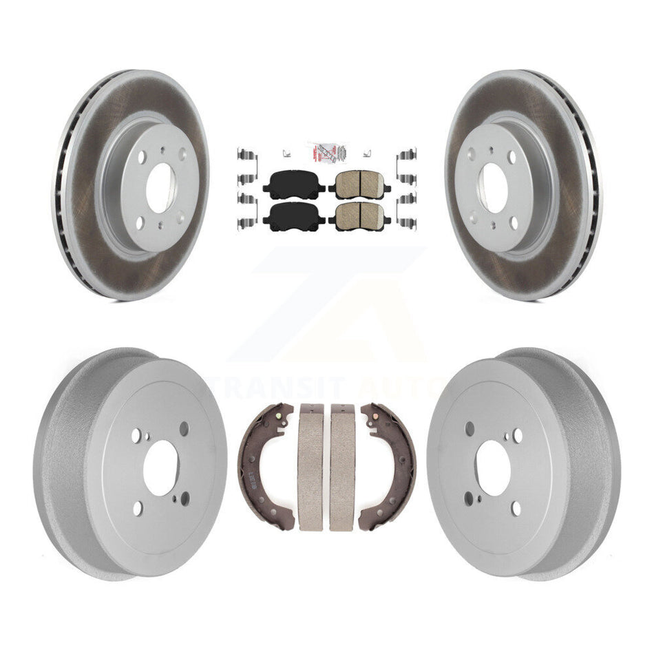 Front Rear Disc Brake Rotors Ceramic Pad Coat Drum Kit For 2002 Toyota Corolla From 04 02 KGA-104389