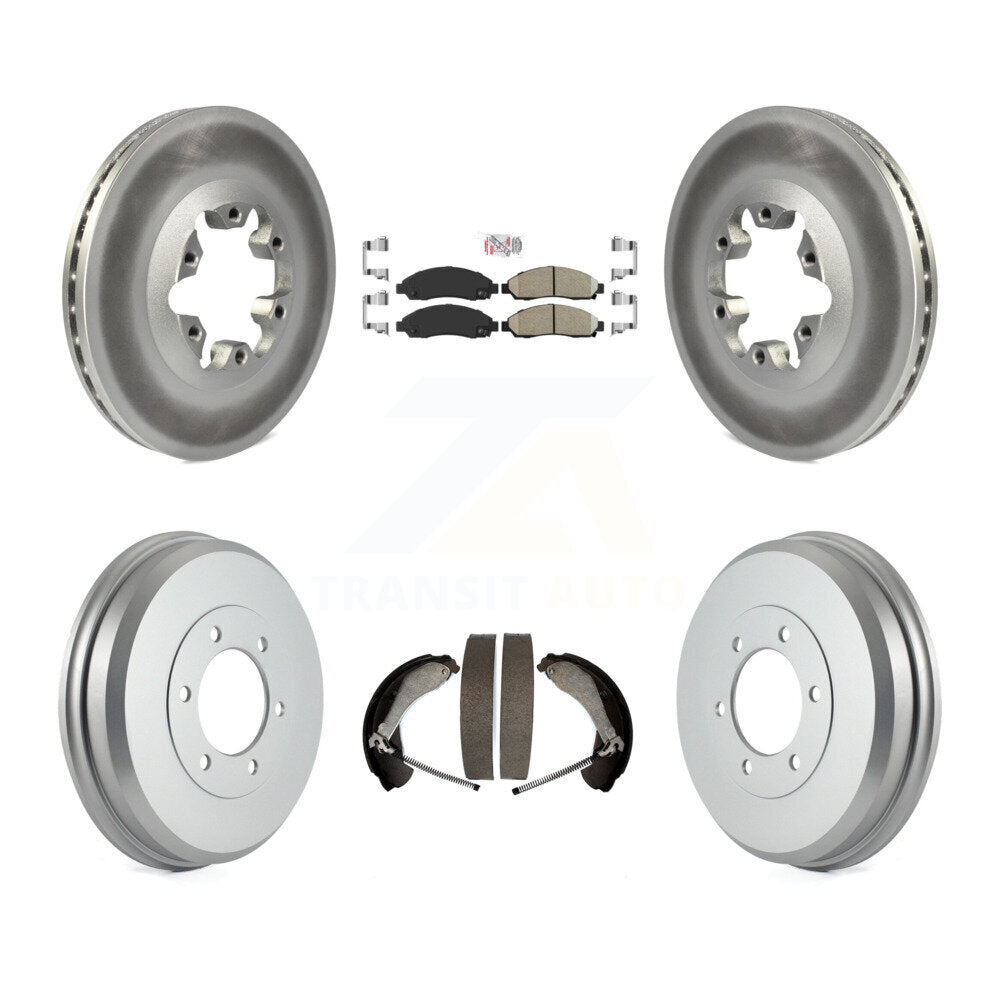 Front Rear Brake Rotors Ceramic Pad Coat Drum Kit For Chevrolet Colorado GMC Canyon Isuzu KGA-104393