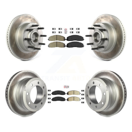 Front Rear Semi-Metallic Pad Coated Disc Brake Rotors Kit For Ford F-350 Super Duty F-250 KGA-104395