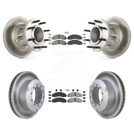 Front Rear Semi-Metallic Pad Coated Brake Rotor Kit For Ford F-450 Super Duty F-550 4 X 2 KGA-104408