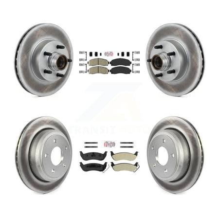 Front Ceramic Rear Semi-Metallic Pad Coated Brake Rotor Kit For 2010-2011 Ford Ranger RWD KGA-104421