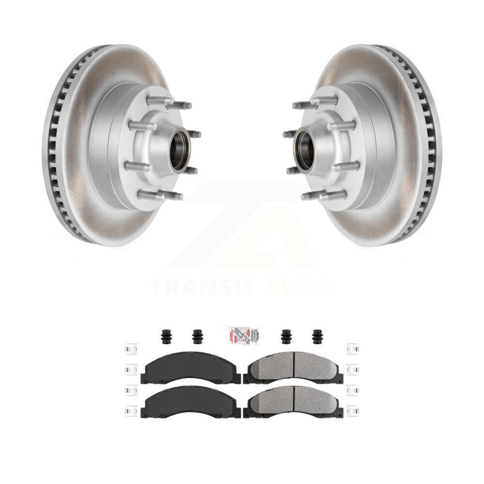 Front Coat Brake Rotors Semi-Metallic Pad Kit For Ford E-350 Super Duty E-250 E-150 E-450 KGA-104436