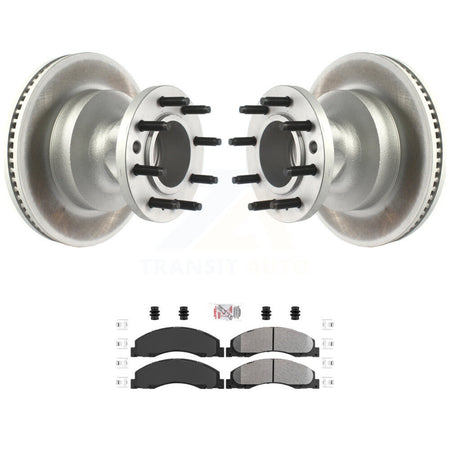 Front Coated Brake Rotors Semi-Metallic Pad Kit For Ford E-350 Super Duty E-450 Econoline KGA-104439