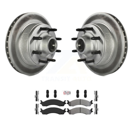 Front Coated Brake Rotors Semi-Metallic Pad Kit For Ford E-350 Super Duty E-250 Econoline KGA-104452