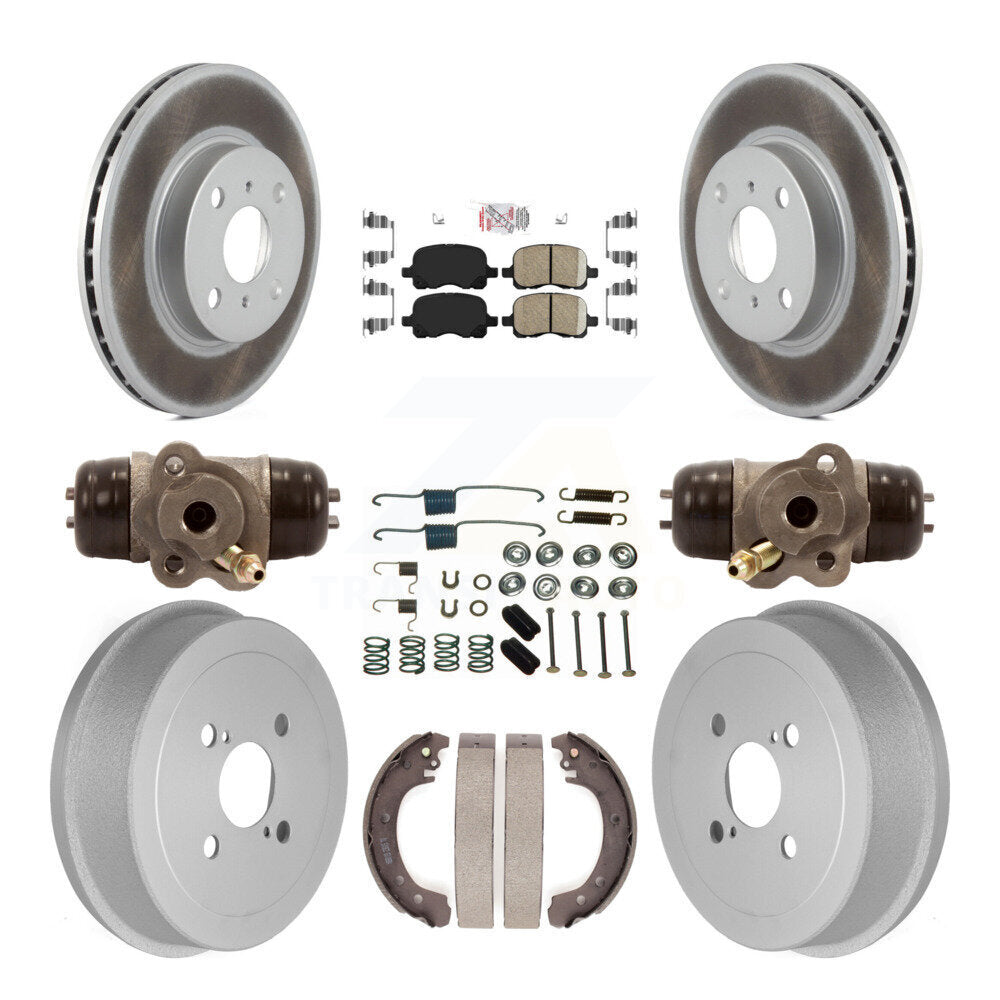 Front Rear Brake Rotor Ceramic Pad Coat Drum Kit (9Pc) For 2002 Toyota Corolla From 04 02 KGA-104476