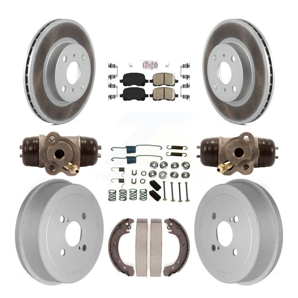 Front Rear Brake Rotor Ceramic Pad Coat Drum Kit (9Pc) For 2002 Toyota Corolla From 04 02 KGA-104476
