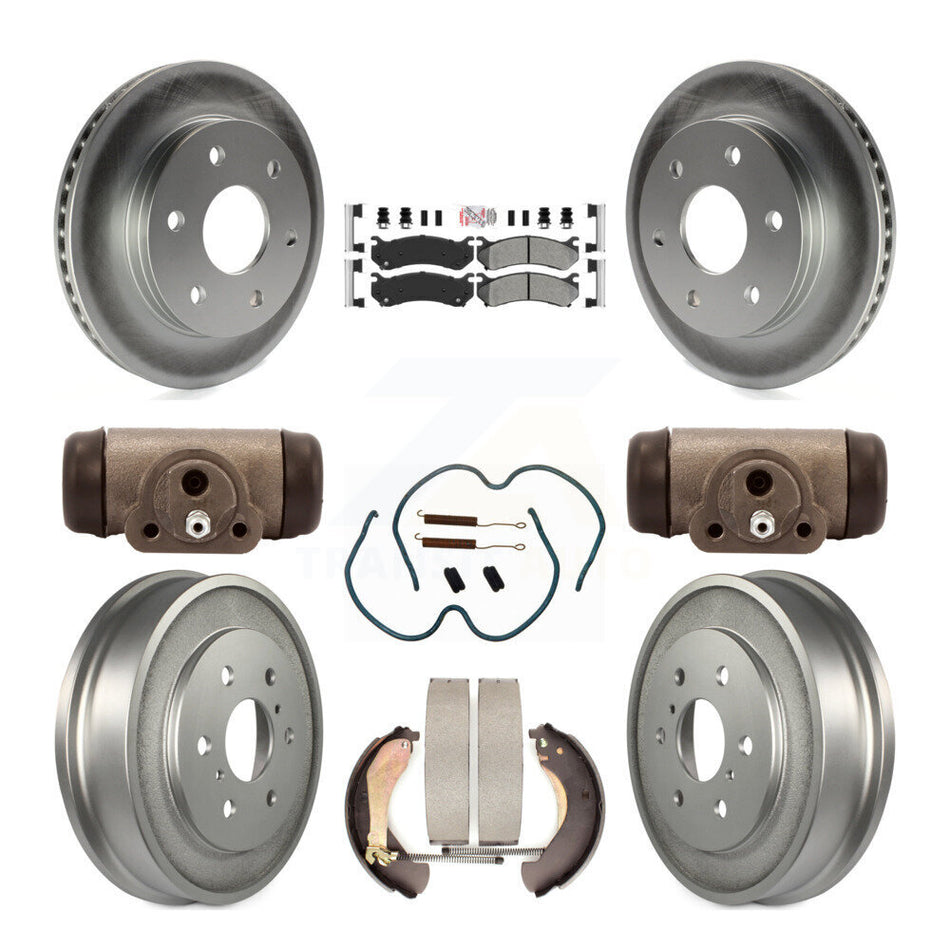 Front Rear Brake Rotor Semi-Metallic Pad Coat Drum Kit (9Pc) For Chevrolet Silverado 1500 KGA-104477