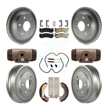 Front Rear Brake Rotor Ceramic Pad Coated Drum Kit (9Pc) For Chevrolet Silverado 1500 GMC KGA-104483