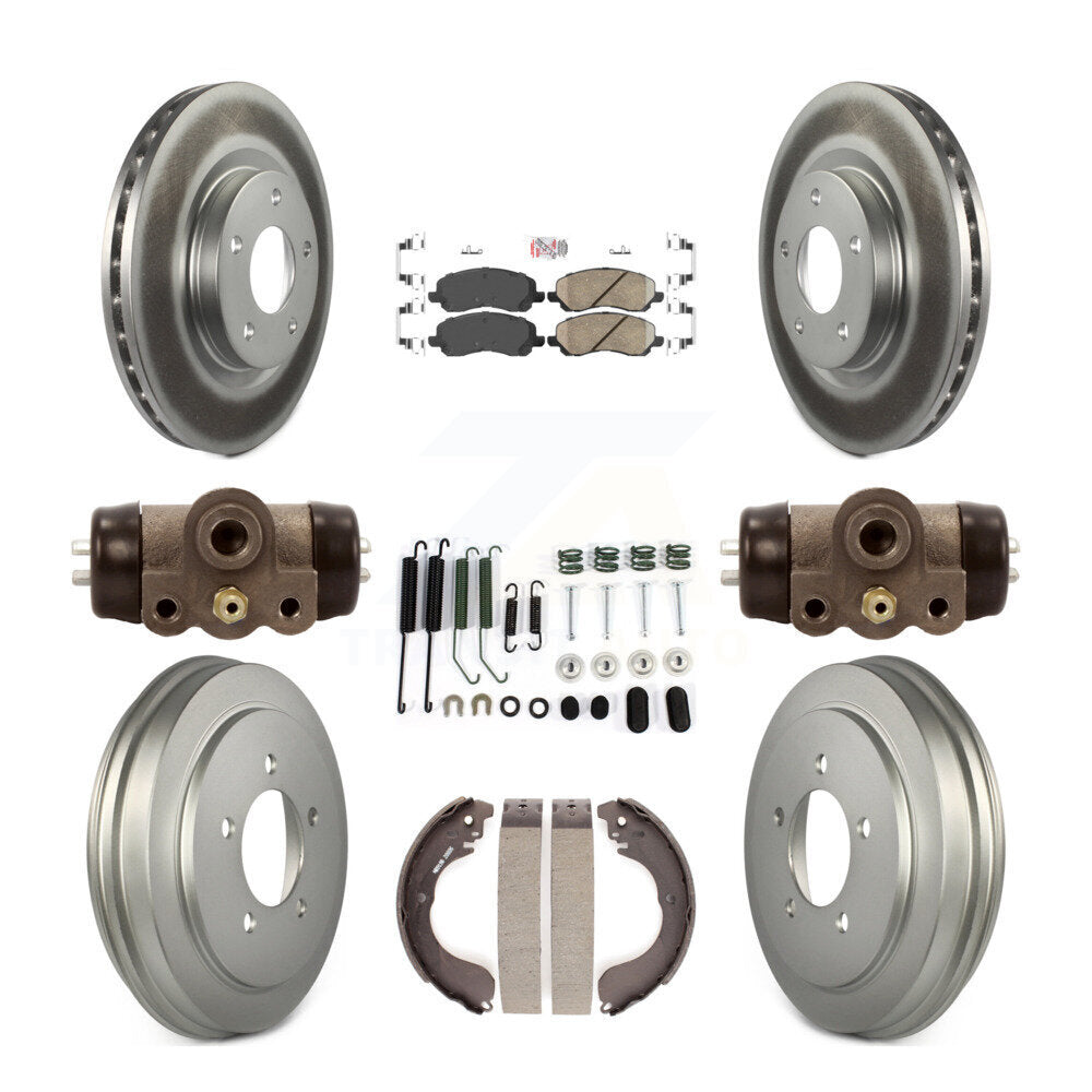 Front Rear Brake Rotor Ceramic Pad & Coated Drum Kit (9Pc) For Jeep Patriot Compass Dodge KGA-104489