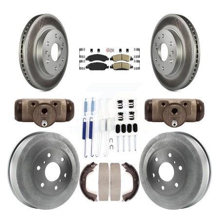 Front Rear Disc Brake Rotor Ceramic Pad Coat Drum Kit (9Pc) For GMC Sierra 1500 Chevrolet KGA-104494