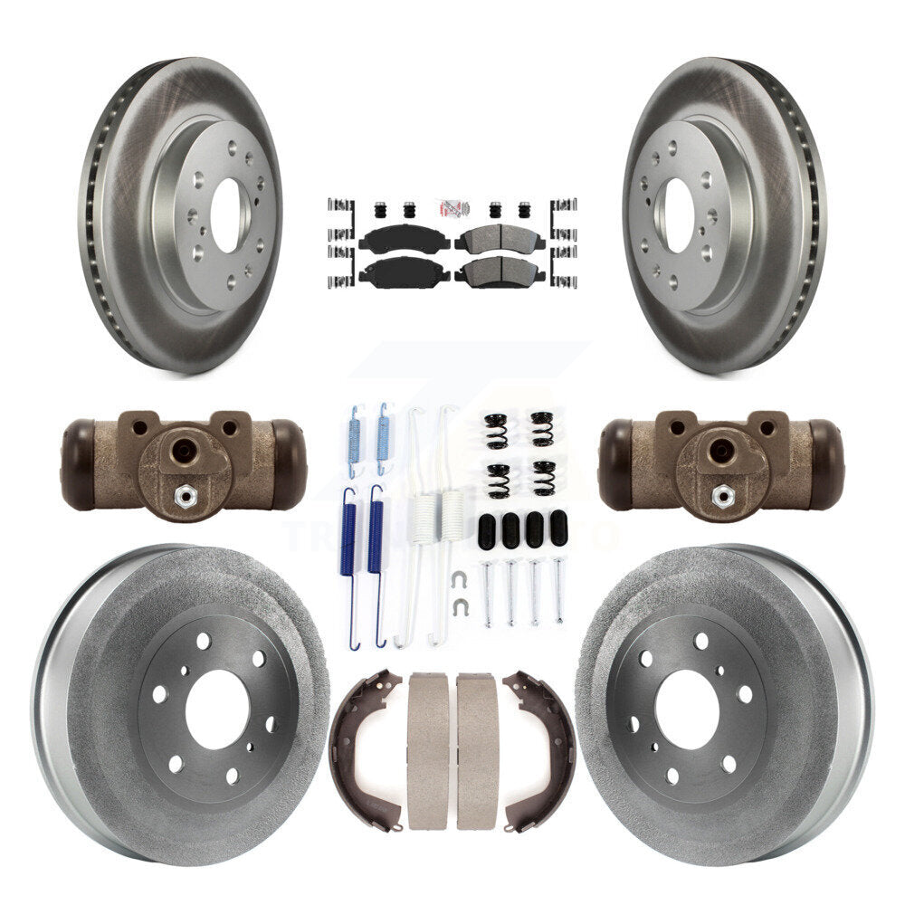 Front Rear Disc Brake Rotor Semi-Metallic Pad & Coated Drum Kit (9Pc) For GMC Sierra 1500 KGA-104497