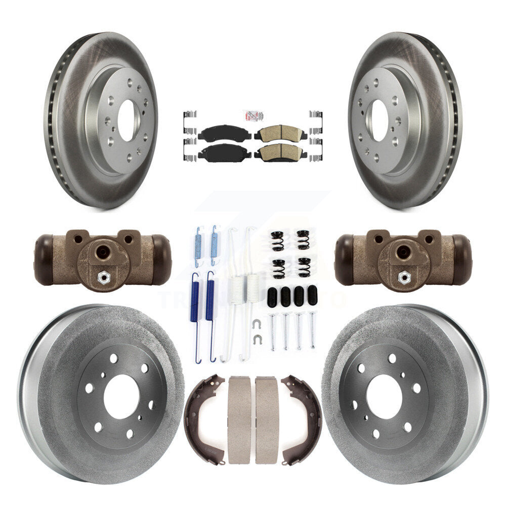 Front Rear Disc Brake Rotor Ceramic Pad Coat Drum Kit (9Pc) For GMC Sierra 1500 Chevrolet KGA-104499