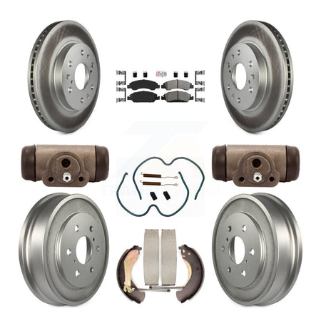 Front Rear Brake Rotor Semi-Metallic Pad Coat Drum Kit (9Pc) For Chevrolet Silverado 1500 KGA-104502