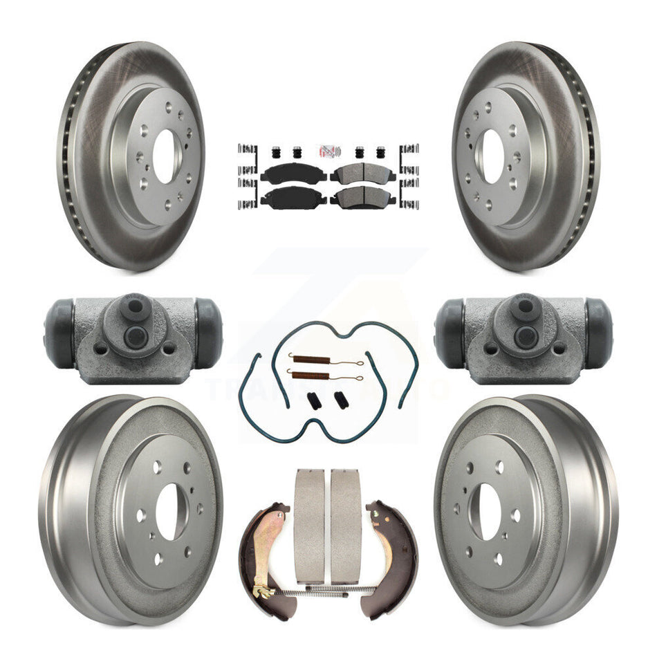 Front Rear Brake Rotor Semi-Metallic Pad Coat Drum Kit (9Pc) For Chevrolet Silverado 1500 KGA-104503
