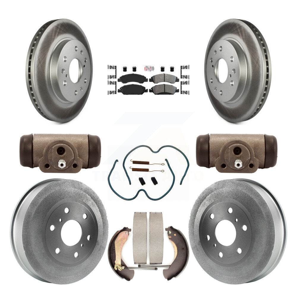 Front Rear Brake Rotor Semi-Metallic Pad Coat Drum Kit (9Pc) For Chevrolet Silverado 1500 KGA-104508