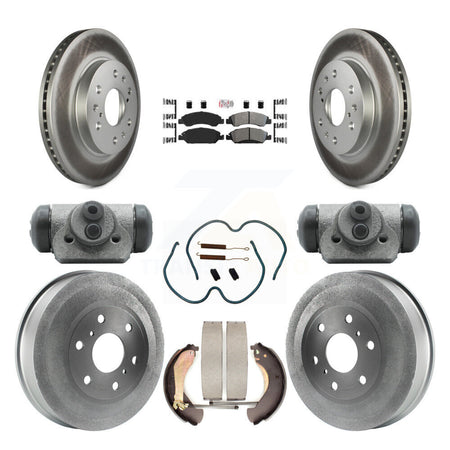 Front Rear Brake Rotor Semi-Metallic Pad Coat Drum Kit (9Pc) For Chevrolet Silverado 1500 KGA-104509