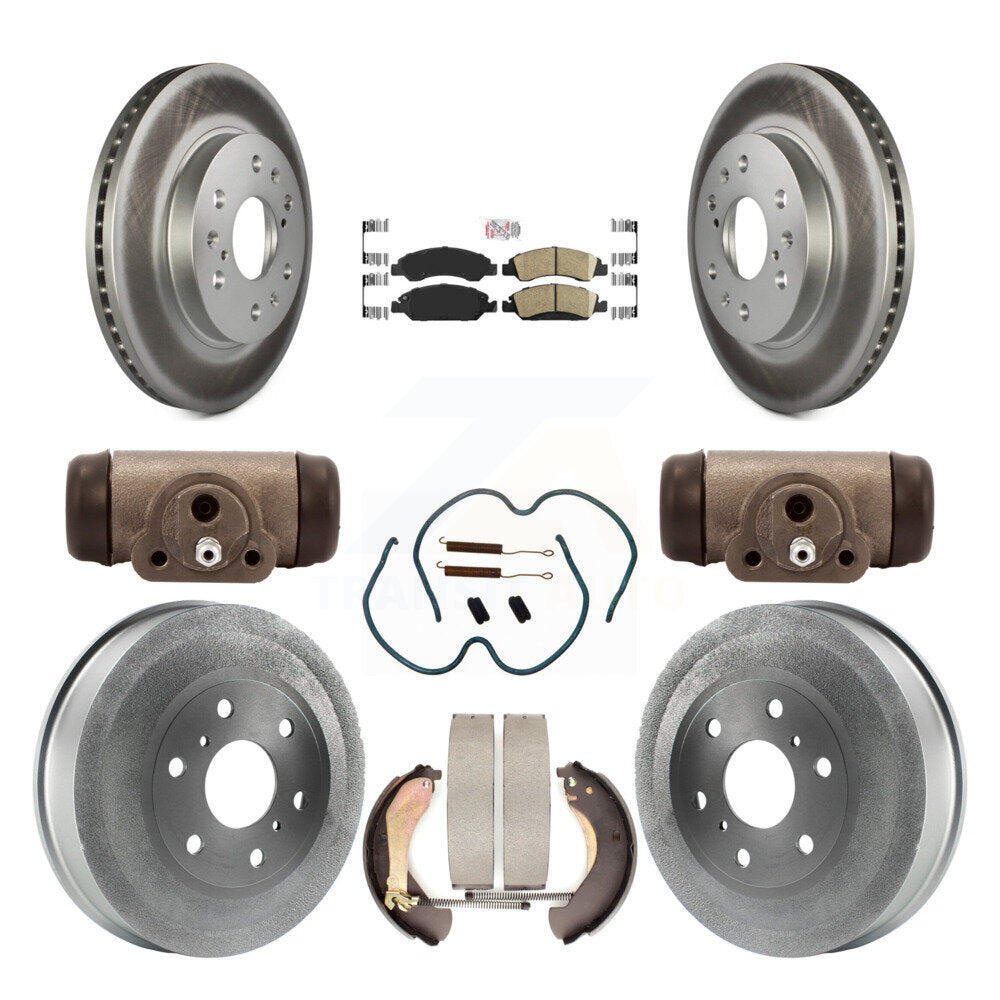 Front Rear Brake Rotor Ceramic Pad Coated Drum Kit (9Pc) For Chevrolet Silverado 1500 GMC KGA-104510