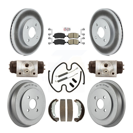 Front Rear Brake Rotors Ceramic Pad Coat Drum Kit (9Pc) For 03 Saturn Ion To VIN 3Z100143 KGA-104521