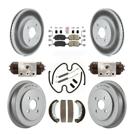Front Rear Brake Rotor Ceramic Pad Coated Drum Kit (9Pc) For Pontiac Chevrolet Cobalt Ion KGA-104524