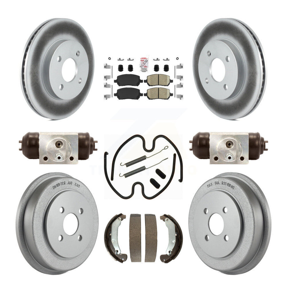 Front Rear Brake Rotor Ceramic Pad Coated Drum Kit (9Pc) For Pontiac Chevrolet Cobalt Ion KGA-104524