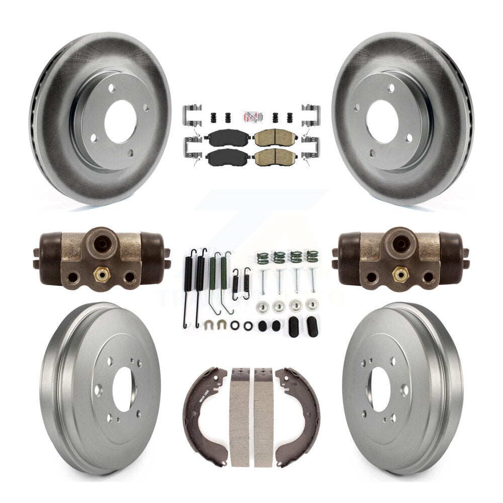 Front Rear Disc Brake Rotors Ceramic Pad And Coated Drum Kit (9Pc) For Nissan Sentra Cube KGA-104538