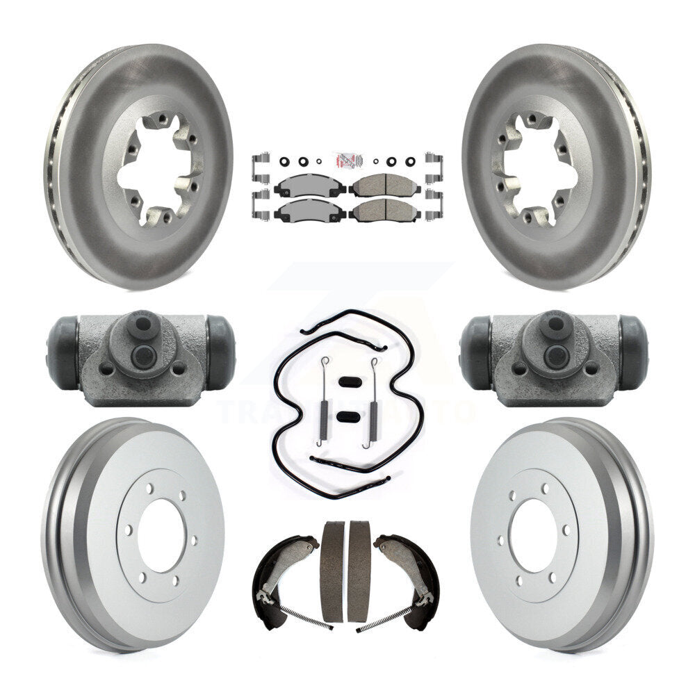 Front Rear Brake Rotors Ceramic Pad Coat Drum Kit (9Pc) For Chevrolet Colorado GMC Canyon KGA-104539