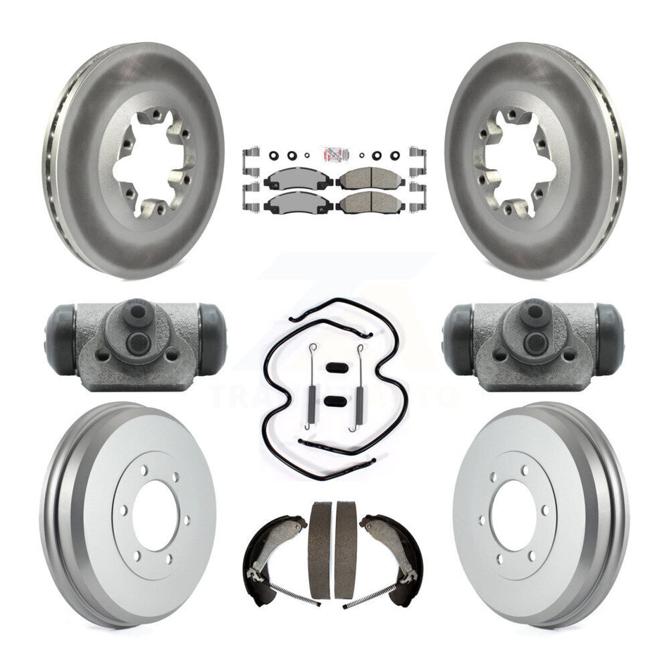 Front Rear Brake Rotors Ceramic Pad Coat Drum Kit (9Pc) For Chevrolet Colorado GMC Canyon KGA-104539