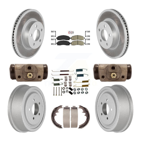 Front Rear Disc Brake Rotor Ceramic Pad Coated Drum Kit (9Pc) For Ford Ranger Mazda B4000 KGA-104541