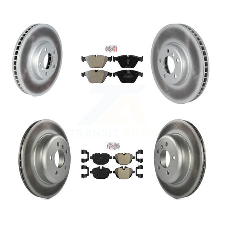 Front Rear Semi-Metallic Pads And Coated Disc Brake Rotors Kit (6Pc) For BMW 535i KGA-104584