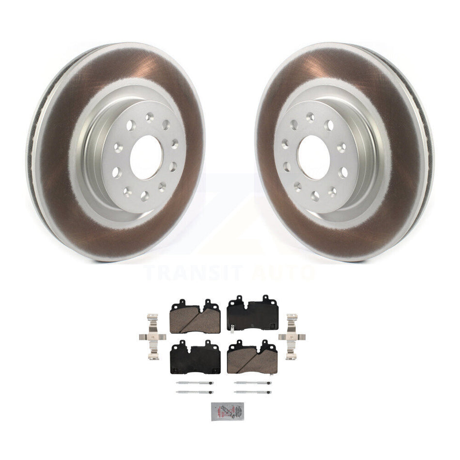 Front Coated Disc Brake Rotors And Ceramic Pads Kit For Cadillac CT6 KGA-104593