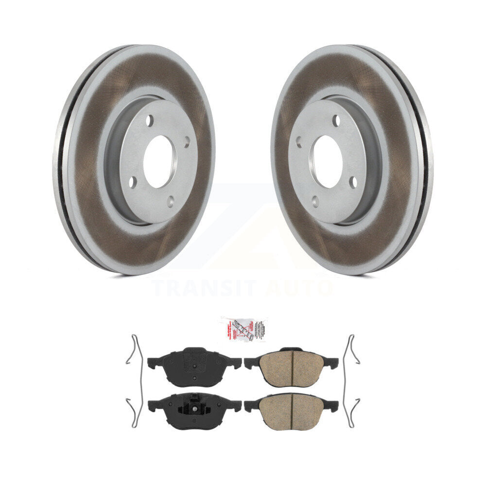 Front Coated Disc Brake Rotors And Ceramic Pads Kit For 2005-2007 Ford Focus KGA-104647
