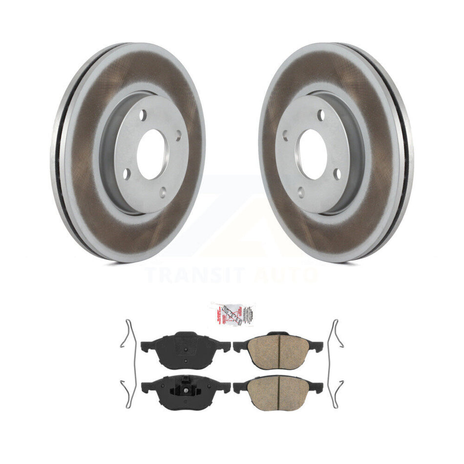Front Coated Disc Brake Rotors And Ceramic Pads Kit For 2005-2007 Ford Focus KGA-104647
