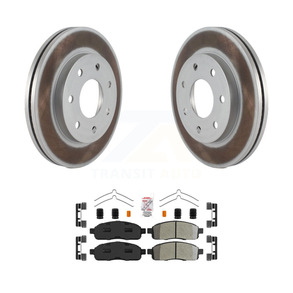Front Coated Disc Brake Rotors & Semi-Metallic Pad Kit For Ford F-150 Lincoln Mark LT 4WD KGA-104653