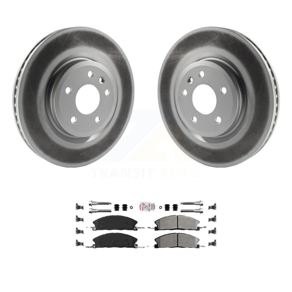 Front Coat Brake Rotors Semi-Metallic Pad Kit For 13 Ford Explorer With Heavy Duty Brakes KGA-104669