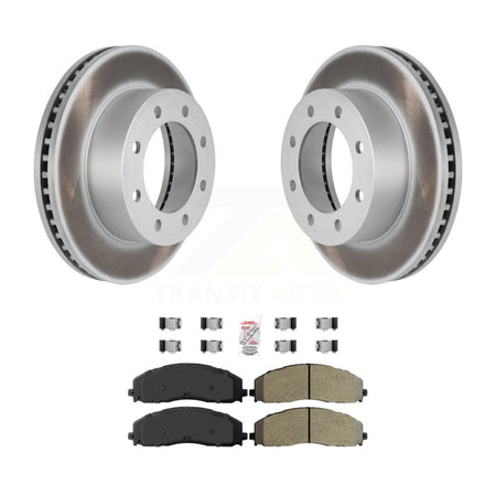 Front Coated Disc Brake Rotors & Semi-Metallic Pad Kit For 2013 Ford F-250 Super Duty 4WD KGA-104672