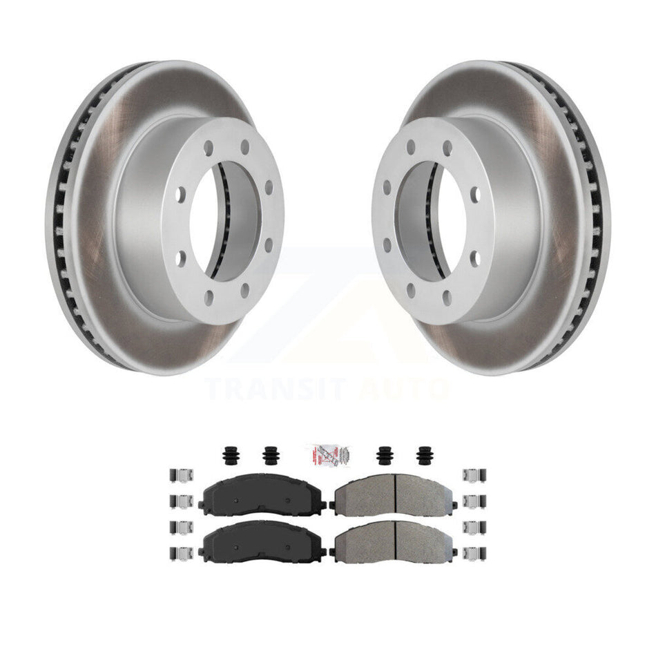 Front Coated Disc Brake Rotors & Semi-Metallic Pad Kit For 2013 Ford F-250 Super Duty 4WD KGA-104673