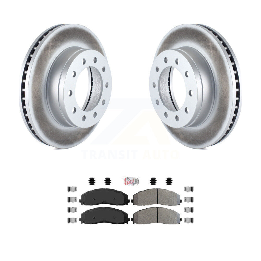 Front Coated Disc Brake Rotors And Semi-Metallic Pads Kit For Ford F-350 Super Duty F-250 KGA-104675